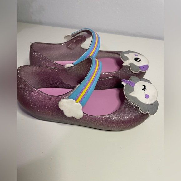MINI SED SANDALS JELLY shoes girls, glitter Unicorn, SIZE 9 - Picture 6 of 15